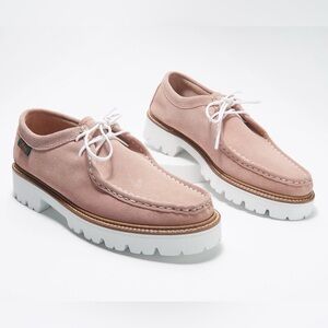 G.H. Bass NIB Pink Wallace Suede Chunky Lug Sole Lace Shoes